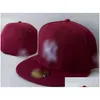 Bollmössor modedesigner monterade hattar storlek platt hatt baseball passar broderi cap justerbar basket utomhus sport hip hop beanies dhl1r