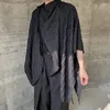Мужские повседневные рубашки NOYMEI, плиссированная кружевная накидка с силуэтом и половиной рукавов, наружный чехол, модная темная одежда 2024, весенняя универсальная китайская стильная шик