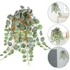 Decorative Flowers Artificial Hanging String Of Heart Plants Wall Mount Low Maintenance Eucalyptus Simulated Rattan Pendant Succulents