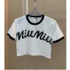 Designer Womens Lettre T-shirt Spring Summer Manches courtes Lâche Casual Sequin Crop Top T-shirt