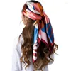 Bandane 35" Foulard quadrato in seta simile alla moda - Sensazione di moda femminile per avvolgere i capelli e dormire di notte