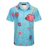 Męska hawajska koszula moda na plażę koszulę na plażę singiel duży liter z drukiem jedwabny Twill Bowling Casual Shirt Swimming Męska Koszula nr 10