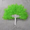 Decorative Figurines Party Supplies Decorated Wedding Feather Fan Show Props Colorful Handheld CCD06