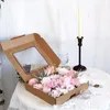 Декоративные цветы из искусственного шелка, свадебная вечеринка, коробка для цветов, букет розового цвета, имитация ручной работы, сделай сам, подделка