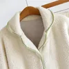 Thuis Kleding Winter Warm Berber Fleece Slapen Pyjama Set vrouwen Nachtjapon Tweedelige Pyjama Vrouwen Nachtkleding Nachtkleding