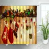 Занавески для душа Рождественский комплект занавесок из кедра и снежинки Модные красные серебристые шарики для ванной комнаты с крючками Годовой рождественский праздничный декор