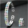 Bracelet Godki Luxe Empilable Bracelets De Manchette Pour Les Femmes De Mariage Fl Aaa Cubique Zircon Cristal Cz Dubaï Bracelets De Mariée Bijoux De Fête Dro Dh0Yz