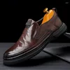 Casual Shoes Luxury Leather Mens Wedding Formal British Style Business Office Loafers Slip On Dress Size 38-44