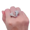 Ascolta il nuovo prodotto di Jie Personality Rupture Love Ring Set di rame Zircone pieno di diamanti Accessori per coppie di marca di moda Hip Hop