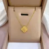 18K Gold Plated Necklaces Luxury Designer Necklace Flowers Four leaf Clover Cleef Fashional Pendant Necklace Wedding Party Jewelry no box Valentines Day