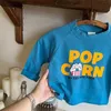 Kontrast T-shirt chłopcy Dziecko Kreskówka drukowana Crewneck Baza Koszula Toddler Casual Sports Costume