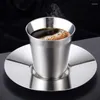 Tazze Piattini 86ML/160ML Tazza da tè in acciaio inossidabile 304 Specchio Tazza da caffè Tazza da viaggio portatile cinese di alta qualità