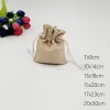 Sets 10pcs Jute Bags Geschenk Kordelzug Beutel Geschenkbox Verpackungstaschen für Geschenkbeutel Schmuck Display Hochzeit Sack Sackleinen Tasche DIY