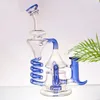 Nuevo vaso de vidrio con resorte Dab Rig reciclador Tornado tubo de agua vaso de humo Bong 14mm macho banger