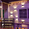 Outdoor Solar LED -Wandleuchten wasserdichte LED Solarlampe auf und ab leuchtende Beleuchtung für Garten Balkon Yard Street Decor Lampen