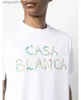 Homens camisetas Harajuku 23SS Verão Nova Casa Floral Carta Imprimir Camiseta de Alta Qualidade Homens Mulheres Algodão Casual Moda T T240401