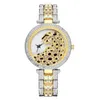 Armbanduhren Damenuhren Armband Strass Leopard Analoguhr Armbanduhr für Freundin Geburtstagsgeschenk