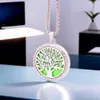 Pendant Necklaces Alloy Stainless Steel Plant Life Tree Leaves Air Freshener Perfume Oil Diffuser 30mm Locket Jewelry Pendant Necklace Men Women 240330