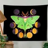 Tapestries Butterfly Moon Phase Tapestry Wall Hanging Black And Green Art For Bedroom Living Room Dorm Home Decor