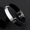 Pulseras de encanto 10 unids 14 mm ancho 21 cm longitud moda hombres hip-hop punk titanio pulsera de acero para hombres puede ser pulsera láser