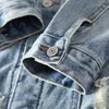 Streetwear Mode Mannen Jassen Retro Blauw Flash Patch Designer Ripped Denim Jasje Jassen Borduren Hip Hop Chaquetas Hombre 240321