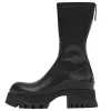 Bottes 2023 Nouvelles bottes pour femmes Automne Soft Leather Chelsea Boties Elastic Slim Winter Plus Velvet Warm Platform Fashion Martin Boots