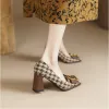 Rzymy w stylu vintage płatne muszkę Mary Jane buty dla kobiet mody brązowe