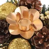 Candle Holders Christmas Holder With Pinecone Berry Votive Rings Tealight Decorative Year's Candlestick