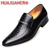 Croced skor krokodilmönster läder mäns klassiska lågklippta präglade bekväma affärsklänningar man loafers