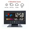 Tischuhren Intelligente Digitaluhr Wetterstation LCD-Anzeige Temperatur Luftfeuchtigkeit Alarmmesser Kalender Wir M3r3