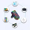 Chargeur de voiture F7 Transmetteur FM Bluetooth Double USB Charge rapide Type C Ports PD Lumières d'ambiance colorées réglables Récepteur audio mains libres Lecteur MP3