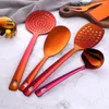 Set di pentole 12 pezzi Set completo di utensili da cucina In acciaio inox Rosso Colino per uso domestico Cucchiaio di riso Zuppa Pala Strumenti di cottura