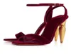 Luxe été lèvres sandales chaussures femmes LipShape talon velours cuir pompes fête mariage dame Sandalias EU3544 WIit6300735