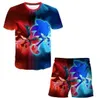 3D Digital Printing Fashion Trend Sonic Set Series for Overseas Sales of Herr T-Shirts