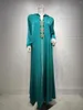 الملابس العرقية المسلمة رداء الشريط الماسي فستان Abaya Dubai المغربي الأخلاقية