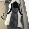 Arbetsklänningar Autumn och Winter Fashion Women's Set 2024 Korean Knitwear Top Woolen kjol ålder och minskar tre stycken