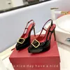 Topkwaliteit Slingback sandaal 12 cm hoge hak schoenen voor vrouwen spiegel kwaliteit echt leer dames mode jurk schoenen bruiloft luxe schoenen met doos