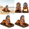 Objets décoratifs Figurines Table à manger Ensemble Vintage Pièce maîtresse Dieu égyptien Statue Sphinx Anubis Scpture Drop Livraison Maison Jardin Dhf6V