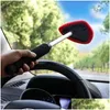 Brosse de nettoyage de pare-brise, outil de nettoyage de vitres de voiture avec poignée extensible, lavable et réutilisable, en tissu microfibre, kit d'essuie-glace en verre D Otjrf