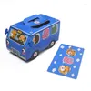 Present Wrap 10st Cartoon Bus Candy Cookies Box Portable Packaging for Birthday Baby Shower Favors Gäst S