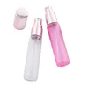 Storage Bottles 50pcs Empty Glass Perfume Transparent Atomizer Cosmetic Refillable Frosted Pink Spray Mist Bottle 10ml 15ml