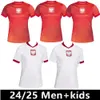 Pologne 2024 2025 Jerseys de football de Lewandowski Polonia 23 24 Krychowiak Grosicki Zielinski Milik Zalewski Szymanski Shirt football polonais Kit Kid Kid