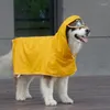 Hundekleidung Regen Poncho PU gelb mit Bauchschutz Bauchband langlebige Jacke auffällige Kleidung für Welpen