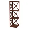 Decorative Plates 4-Shelf Corner Bookcase- Open Criss-Cross Style For Decoration Room Decor Storage In Home And Office (Brown) Freight Free