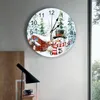 Wall Clocks Christmas Gnome Snowflake Snow Farm Round Clock Modern Design Kitchen Hanging Watch Home Decor Silent