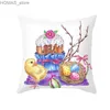 Cuscino molla primavera decorazione per la casa cuscino ha felice pasqua uova di coniglio coperte decorative di coniglietto stampato di coniglietto 45x45cm Y240407