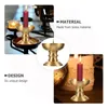 Świecane uchwyty mosiężne herbata światła światła pulpit ozdoby dekoracyjny styl figurka baza lampy świecowej