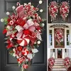 Fleurs décoratives de noël, canne à bonbons, Swag, ornements suspendus pour arbre de noël, couronnes à l'envers pour décoration extérieure de jardin de maison