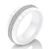 Haute qualité femmes bijoux bague en gros noir et blanc Style Simple Comly cristal céramique anneaux pour femmes couple anneau