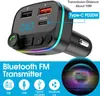 Bluetooth Araba Kiti Kitleri 5.0 Vericiler FM Kablosuz Eller O Alıcı MP3 Player Type-C Çift USB Fast Charger Aksesuarları Dalgalanan Teslimat OTQZG